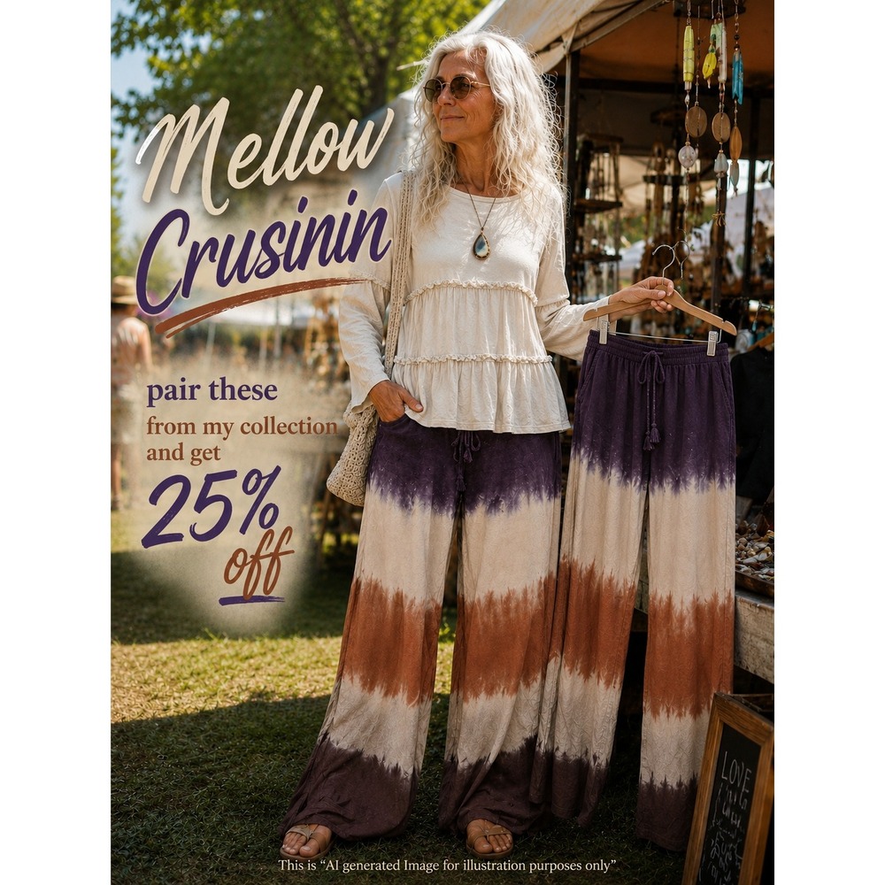 Easel Tie Dye Slouchy Wide Leg Pants